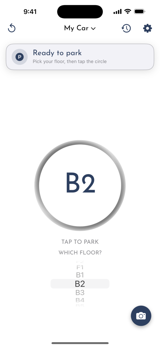 Choosing a parking level in Park FX